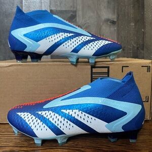 Adidas Predator Accuracy+ FG Blue White Soccer Cleats Men's Size